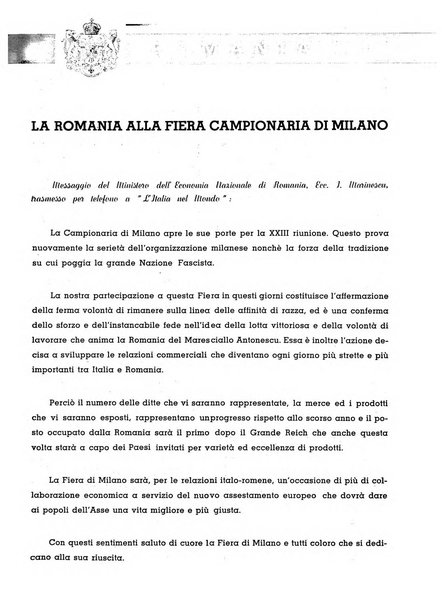 L'Italia nel mondo edizione in lingua italiana per gli scambi con l'estero