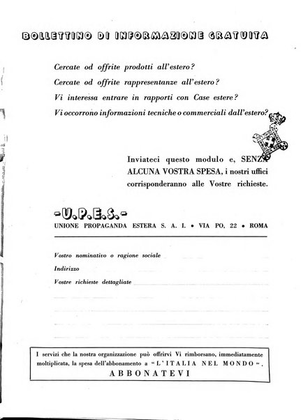 L'Italia nel mondo edizione in lingua italiana per gli scambi con l'estero