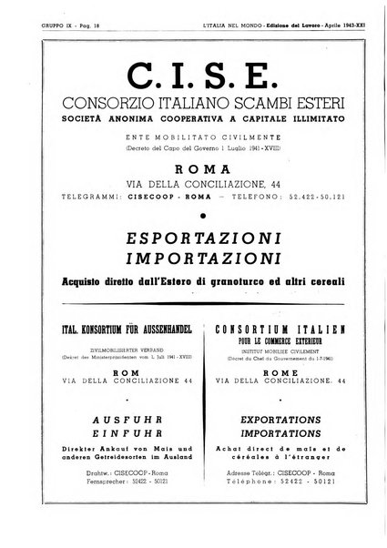 L'Italia nel mondo edizione in lingua italiana per gli scambi con l'estero