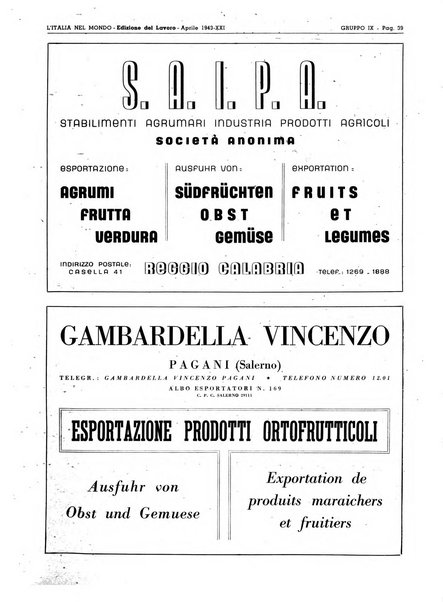 L'Italia nel mondo edizione in lingua italiana per gli scambi con l'estero