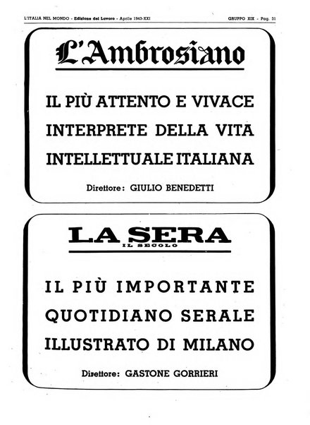 L'Italia nel mondo edizione in lingua italiana per gli scambi con l'estero