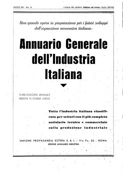 L'Italia nel mondo edizione in lingua italiana per gli scambi con l'estero