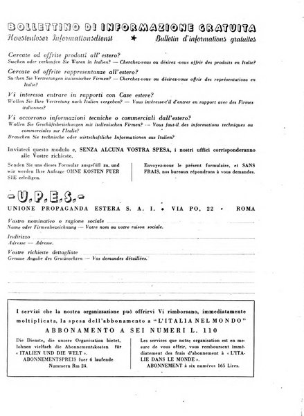 L'Italia nel mondo edizione in lingua italiana per gli scambi con l'estero