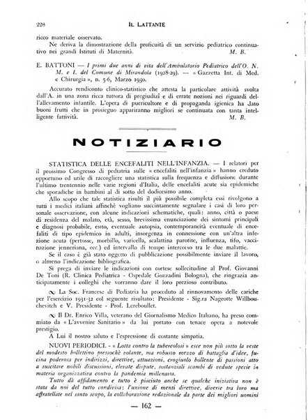 Il lattante periodico mensile di fisiopatologia, igiene e difesa sociale del bambino nel primo biennio di vita