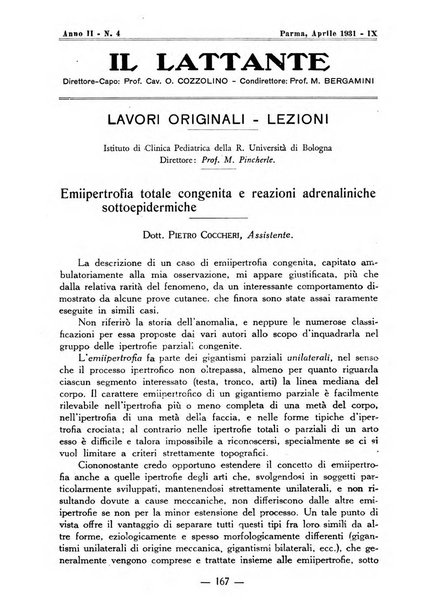 Il lattante periodico mensile di fisiopatologia, igiene e difesa sociale del bambino nel primo biennio di vita