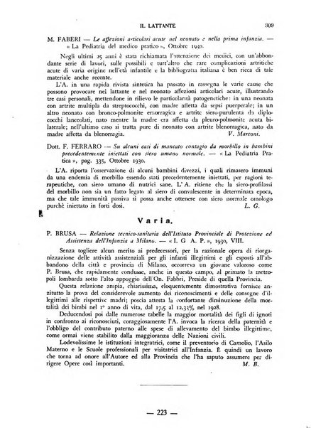 Il lattante periodico mensile di fisiopatologia, igiene e difesa sociale del bambino nel primo biennio di vita