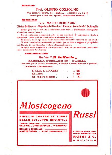 Il lattante periodico mensile di fisiopatologia, igiene e difesa sociale del bambino nel primo biennio di vita