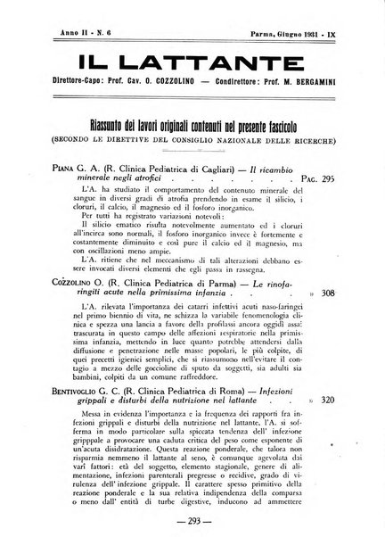 Il lattante periodico mensile di fisiopatologia, igiene e difesa sociale del bambino nel primo biennio di vita