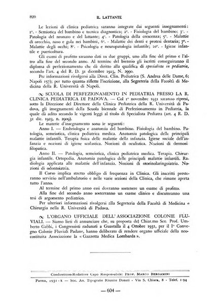 Il lattante periodico mensile di fisiopatologia, igiene e difesa sociale del bambino nel primo biennio di vita