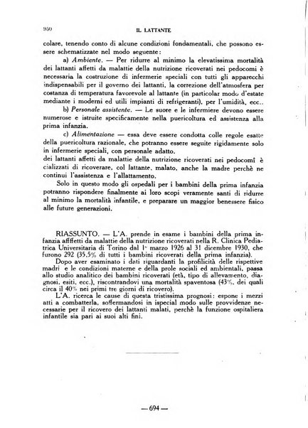 Il lattante periodico mensile di fisiopatologia, igiene e difesa sociale del bambino nel primo biennio di vita