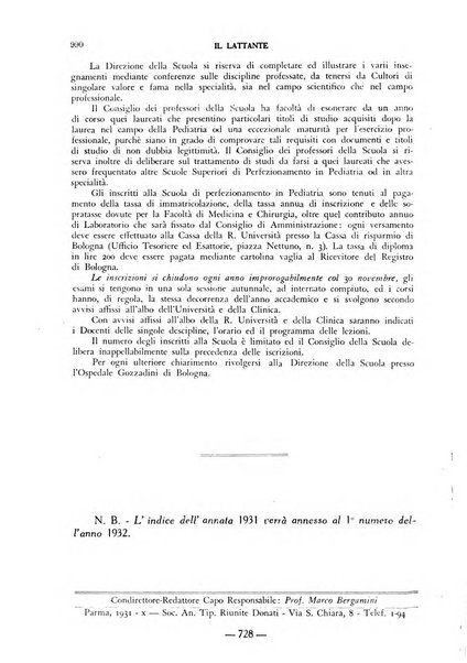 Il lattante periodico mensile di fisiopatologia, igiene e difesa sociale del bambino nel primo biennio di vita