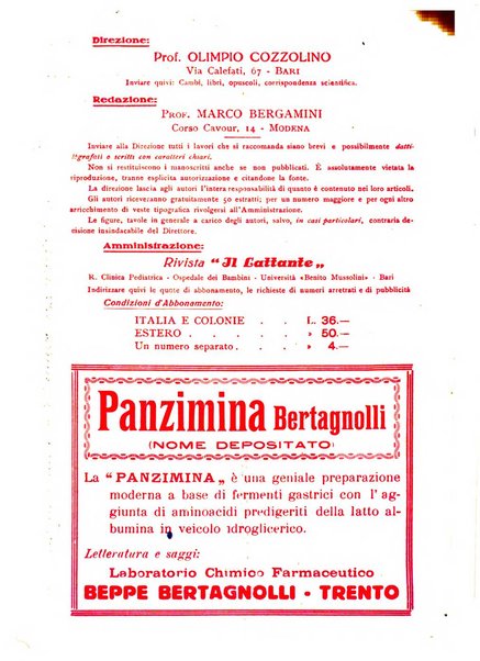 Il lattante periodico mensile di fisiopatologia, igiene e difesa sociale del bambino nel primo biennio di vita