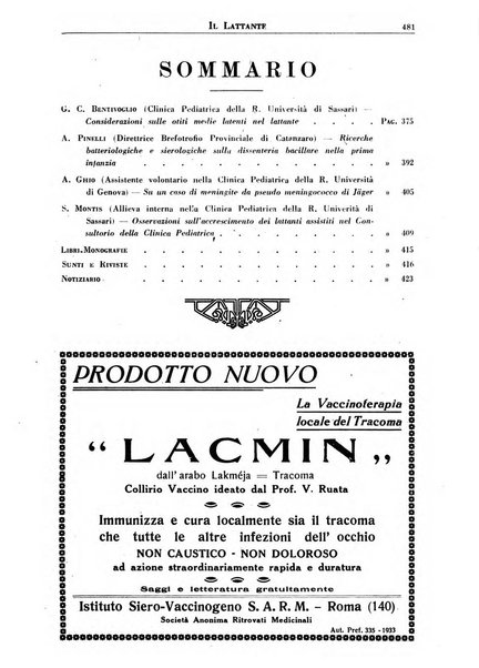 Il lattante periodico mensile di fisiopatologia, igiene e difesa sociale del bambino nel primo biennio di vita