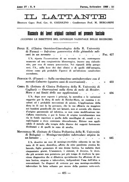 Il lattante periodico mensile di fisiopatologia, igiene e difesa sociale del bambino nel primo biennio di vita