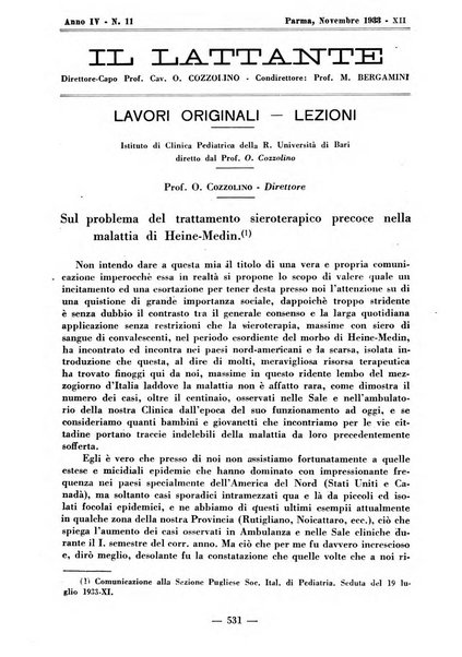 Il lattante periodico mensile di fisiopatologia, igiene e difesa sociale del bambino nel primo biennio di vita