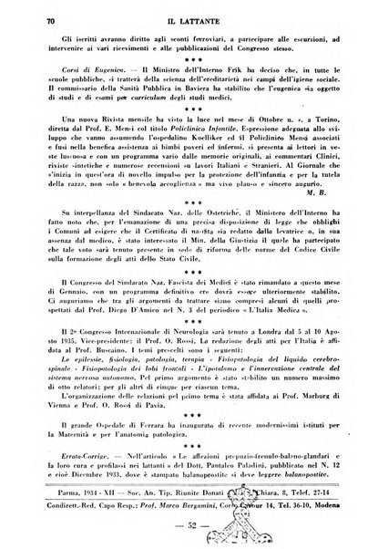 Il lattante periodico mensile di fisiopatologia, igiene e difesa sociale del bambino nel primo biennio di vita