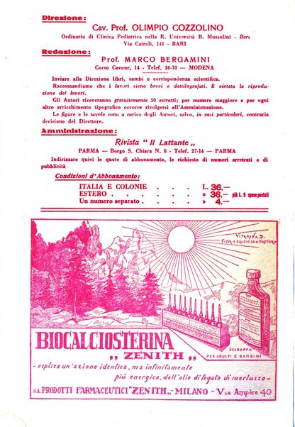 Il lattante periodico mensile di fisiopatologia, igiene e difesa sociale del bambino nel primo biennio di vita