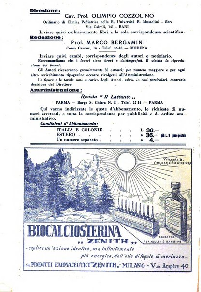 Il lattante periodico mensile di fisiopatologia, igiene e difesa sociale del bambino nel primo biennio di vita