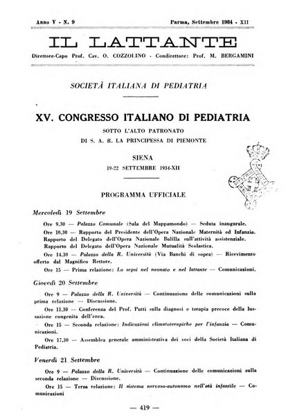 Il lattante periodico mensile di fisiopatologia, igiene e difesa sociale del bambino nel primo biennio di vita