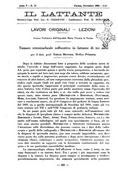 Il lattante periodico mensile di fisiopatologia, igiene e difesa sociale del bambino nel primo biennio di vita