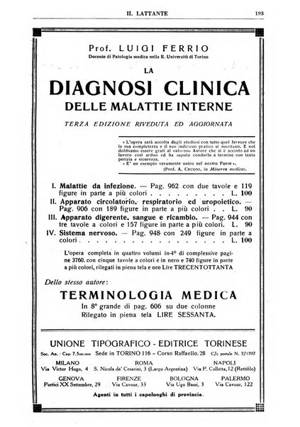 Il lattante periodico mensile di fisiopatologia, igiene e difesa sociale del bambino nel primo biennio di vita