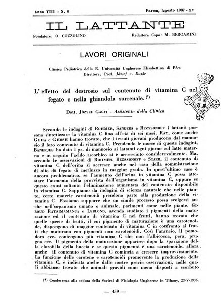 Il lattante periodico mensile di fisiopatologia, igiene e difesa sociale del bambino nel primo biennio di vita