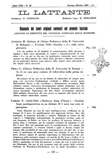 Il lattante periodico mensile di fisiopatologia, igiene e difesa sociale del bambino nel primo biennio di vita