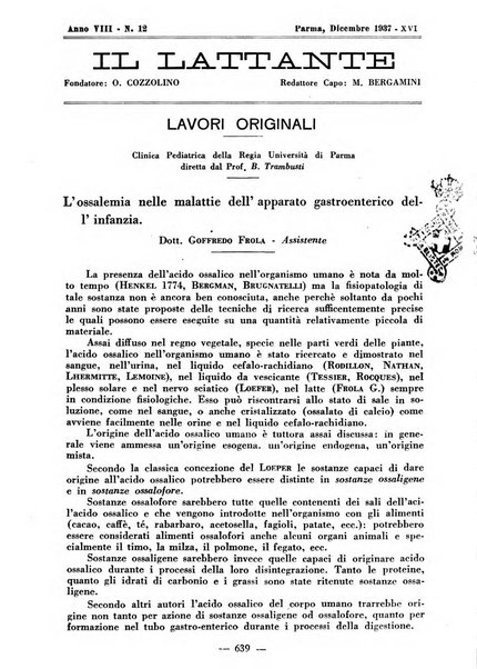 Il lattante periodico mensile di fisiopatologia, igiene e difesa sociale del bambino nel primo biennio di vita