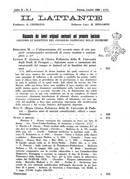 Il lattante periodico mensile di fisiopatologia, igiene e difesa sociale del bambino nel primo biennio di vita