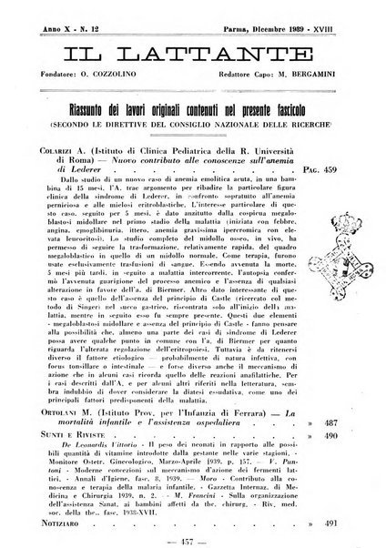 Il lattante periodico mensile di fisiopatologia, igiene e difesa sociale del bambino nel primo biennio di vita