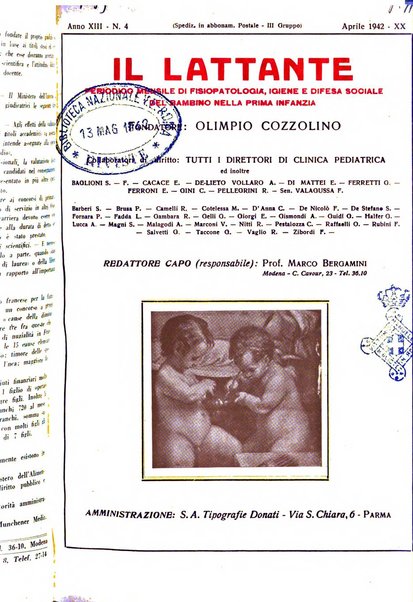 Il lattante periodico mensile di fisiopatologia, igiene e difesa sociale del bambino nel primo biennio di vita