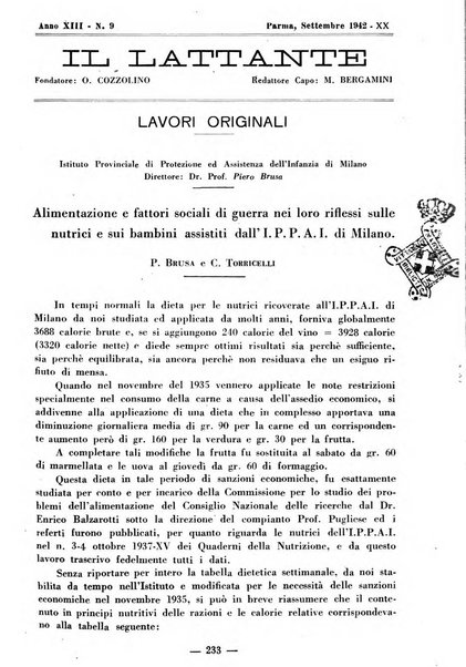 Il lattante periodico mensile di fisiopatologia, igiene e difesa sociale del bambino nel primo biennio di vita