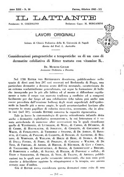 Il lattante periodico mensile di fisiopatologia, igiene e difesa sociale del bambino nel primo biennio di vita