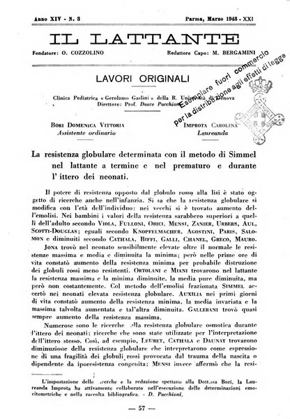 Il lattante periodico mensile di fisiopatologia, igiene e difesa sociale del bambino nel primo biennio di vita