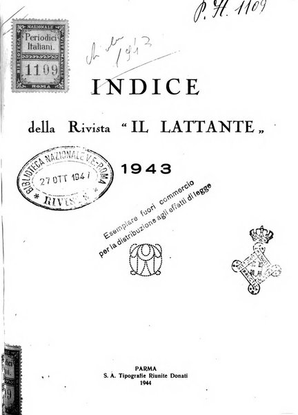 Il lattante periodico mensile di fisiopatologia, igiene e difesa sociale del bambino nel primo biennio di vita