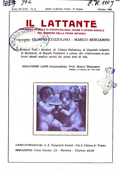 Il lattante periodico mensile di fisiopatologia, igiene e difesa sociale del bambino nel primo biennio di vita