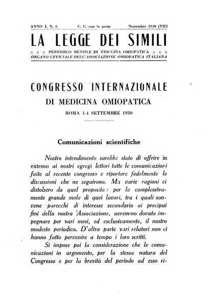 La legge dei simili periodico mensile di medicina omiopatica