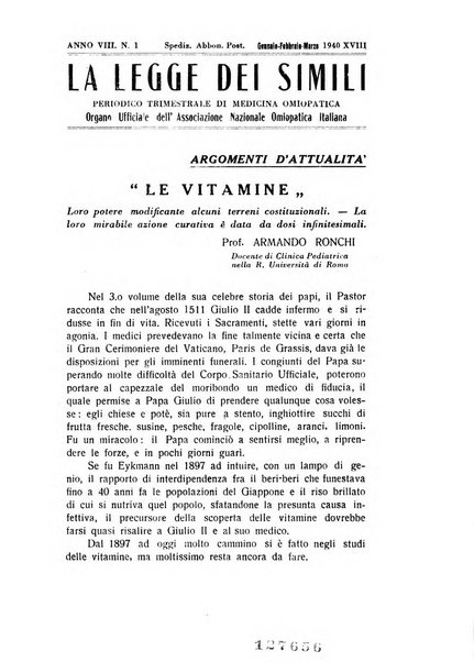 La legge dei simili periodico mensile di medicina omiopatica