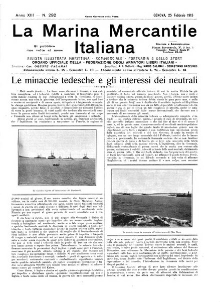 La marina mercantile italiana rivista illustrata della marina mercantile, militare e dello sport nautico