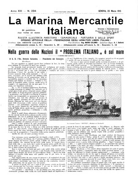 La marina mercantile italiana rivista illustrata della marina mercantile, militare e dello sport nautico