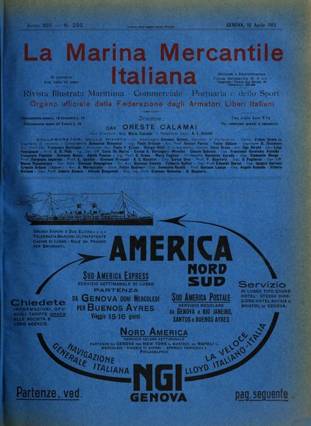 La marina mercantile italiana rivista illustrata della marina mercantile, militare e dello sport nautico