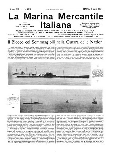 La marina mercantile italiana rivista illustrata della marina mercantile, militare e dello sport nautico