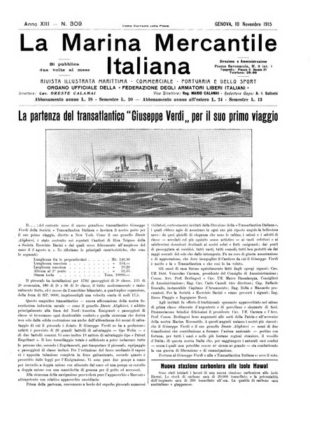 La marina mercantile italiana rivista illustrata della marina mercantile, militare e dello sport nautico