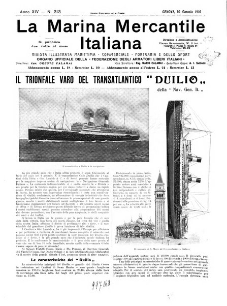 La marina mercantile italiana rivista illustrata della marina mercantile, militare e dello sport nautico