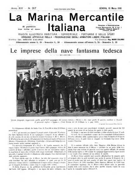 La marina mercantile italiana rivista illustrata della marina mercantile, militare e dello sport nautico