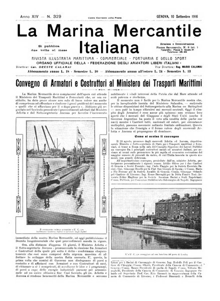 La marina mercantile italiana rivista illustrata della marina mercantile, militare e dello sport nautico