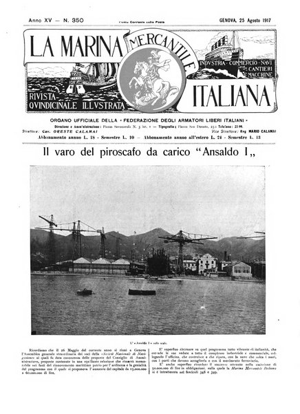 La marina mercantile italiana rivista illustrata della marina mercantile, militare e dello sport nautico