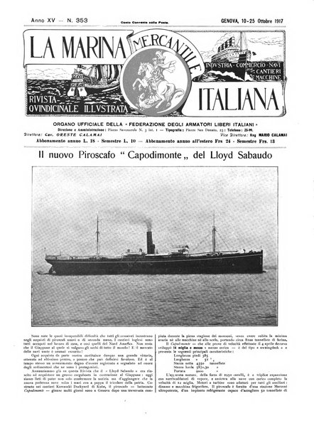 La marina mercantile italiana rivista illustrata della marina mercantile, militare e dello sport nautico