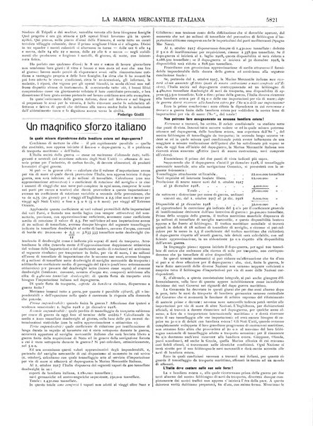 La marina mercantile italiana rivista illustrata della marina mercantile, militare e dello sport nautico