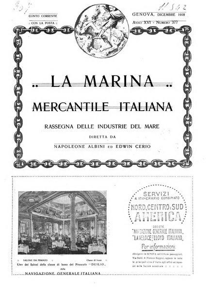 La marina mercantile italiana rivista illustrata della marina mercantile, militare e dello sport nautico